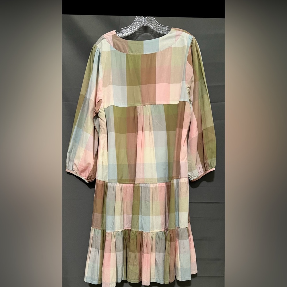 Pink Chicken Ruffled Tiered Green and Pink Sundress - Picture 4 of 8